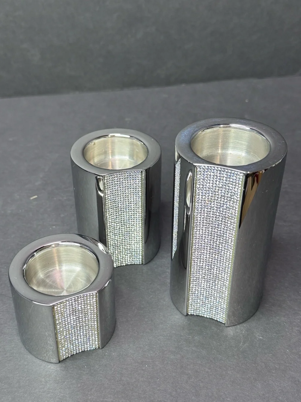 Authentic Swarovski Ambiray Crystal Candle Holders Set of 3 Retired Rare